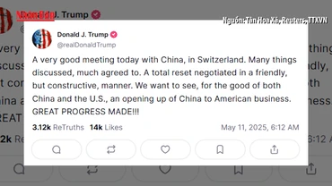 [Video] Ông Donald Trump ca ngợi cuộc đàm phán thương mại Mỹ - Trung
