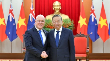 Tổng Bí thư Tô Lâm tiếp Thủ tướng New Zealand Christopher Luxon.