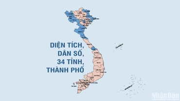 [Infographic] Diện tích, dân số của 34 tỉnh, thành phố sau sáp nhập