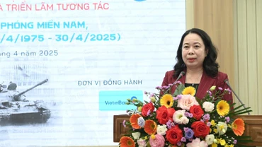 Phó Chủ tịch nước Võ Thị Ánh Xuân phát biểu tại buổi lễ. (Ảnh: BÙI GIANG)