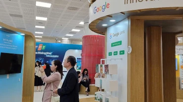 Khu trưng bày của Google tại Trung tâm Đổi mới sáng tạo Quốc gia (NIC) Láng Hòa Lạc.
