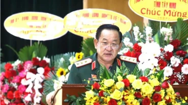 Đồng chí Võ Minh Lương, Thứ trưởng Quốc phòng phát biểu chỉ đạo Đại hội.
