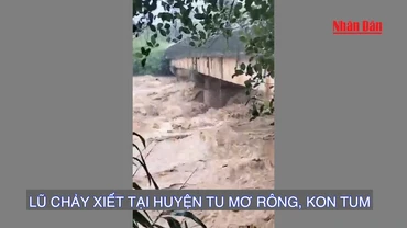[Video] Lũ chảy xiết tại huyện Tu Mơ Rông, Kon Tum