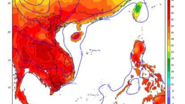 Bản đồ dự báo nhiệt độ cao nhất trong 24 giờ tới.
