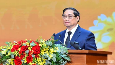 Thủ tướng Phạm Minh Chính phát biểu ý kiến tại Hội nghị tri ân người có công với cách mạng năm 2024.
