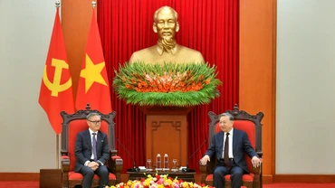 Tổng Bí thư Tô Lâm tiếp đồng chí Thongsavanh Phomvihane, Ủy viên Trung ương Đảng Nhân dân Cách mạng Lào, Bộ trưởng Ngoại giao Lào.