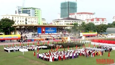 Toàn cảnh khai mạc Đại hội Thể dục thể thao tỉnh Thái Nguyên lần thứ 9, năm 2022.
