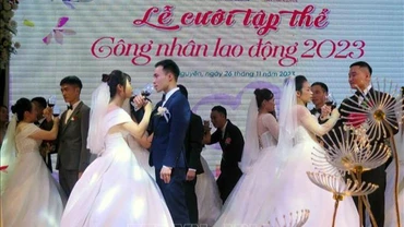 Lễ cưới tập thể của 17 cặp đôi công nhân lao động tỉnh Thái Nguyên
