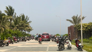 Khu vực bãi biển Tân Trà nơi xảy ra vụ việc đáng tiếc.