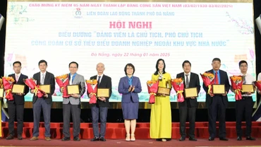 Tuyên dương các đảng viên tiêu biểu.
