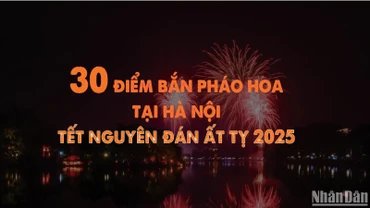 [Infographic] Chi tiết 30 điểm bắn pháo hoa Tết Ất Tỵ 2025 tại Hà Nội
