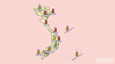 [Infographic] Dự báo chỉ số cực đại bức xạ tia cực tím và tiềm năng nhiệt ngày 18/5/2023
