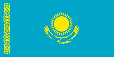 Quốc kỳ nước Cộng hòa Kazakhstan. 