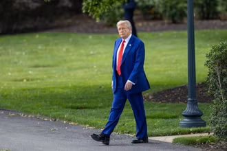 Tổng thống Mỹ Donald Trump tại Nhà Trắng ở Washington D.C., ngày 20/6. (Ảnh: Tân Hoa xã)