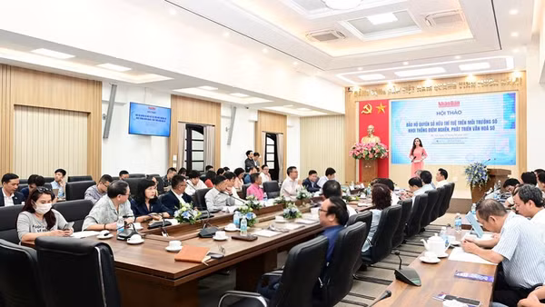 Hội thảo "Bảo hộ quyền sở hữu trí tuệ trên môi trường số - Khơi thông điểm nghẽn, phát triển văn hóa số". (Ảnh: TITC)
