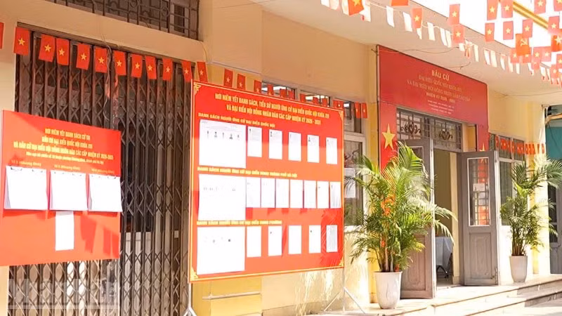 Các khu vực bầu cử trên địa bàn phường Khương Đình đã hoàn tất công tác chuẩn bị, sẵn sàng cho ngày 15/3 - Ngày bầu cử đại biểu Quốc hội khóa XVI và đại biểu Hội đồng nhân dân các cấp nhiệm kỳ 2026-2031. (Ảnh: KHÁNH LAN)