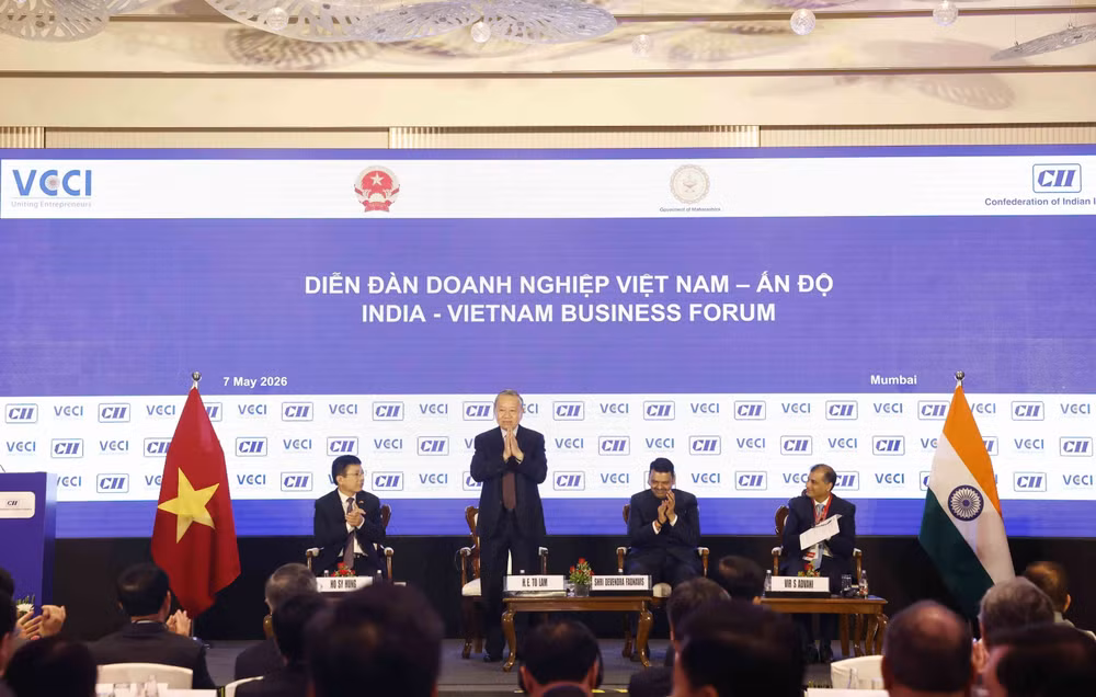 Tổng Bí thư, Chủ tịch nước Tô Lâm dự Diễn đàn Doanh nghiệp Việt Nam-Ấn Độ. (Ảnh: Thống Nhất – TTXVN)