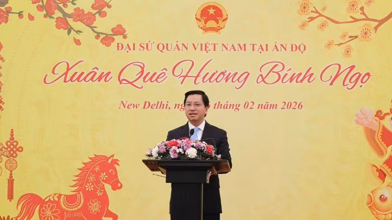 Đại sứ Nguyễn Thanh Hải phát biểu tại sự kiện. (Ảnh: Đại sứ quán Việt Nam tại Ấn Độ cung cấp)