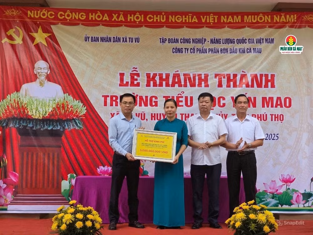 PVCFC tài trợ nguồn kinh phí 5 tỷ đồng để xây dựng trường tiểu học Yến Mao. 