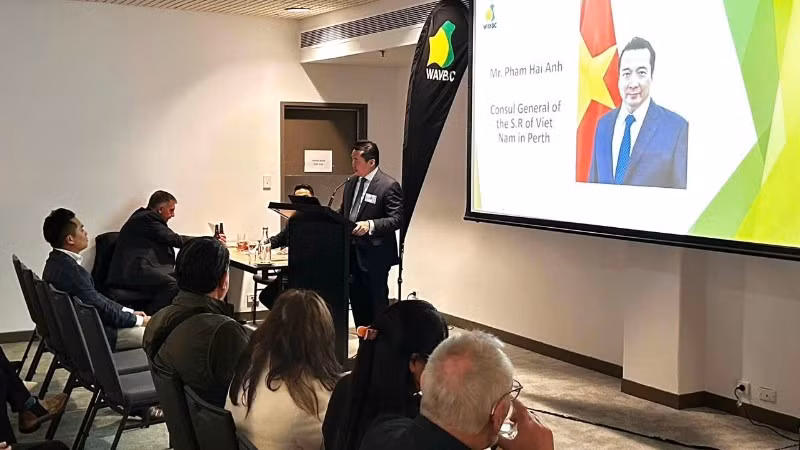 Tổng Lãnh sự Việt Nam tại Perth Phạm Hải Anh phát biểu tại sự kiện. (Ảnh do Tổng Lãnh sự quán Việt Nam tại Perth cung cấp)