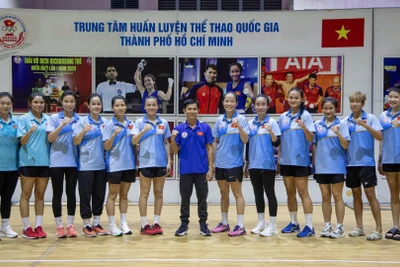 Đội tuyển quyền anh Việt Nam tập huấn tại Trung tâm huấn luyện thể thao Quốc gia Thành phố Hồ Chí Minh. 