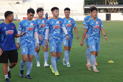 Các cầu thủ U22 Việt Nam hướng tới SEA Games 33. (Ảnh: VFF)