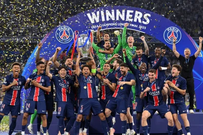 Paris Saint-Germain ăn mừng chức vô địch lịch sử. (Ảnh: PSG)