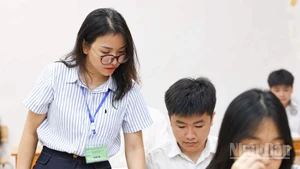 Tại Kỳ thi tuyển sinh vào lớp 10 năm học 2025-2026 của Hà Nội (Ảnh: ĐẠI THÂNG)