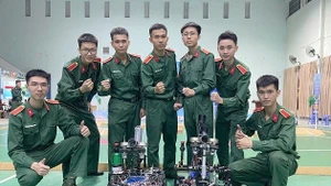 Học viên Học viện Kỹ thuật quân sự tham gia Cuộc thi Robocon năm 2024 cấp Học viện (Ảnh: Học viện Kỹ thuật quân sự) 