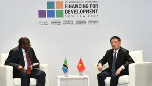 Phó Thủ tướng Chính phủ Hồ Đức Phớc gặp Phó Tổng thống Tanzania Philip Isdor Mpango. (Ảnh: Bộ Ngoại giao)