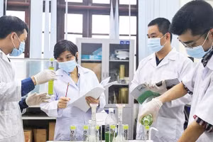 Giáo sư, Tiến sĩ Vũ Thị Thu Hà cùng nhóm nghiên cứu tại Phòng thí nghiệm trọng điểm Công nghệ Lọc, Hóa dầu.