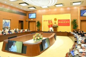 Quang cảnh hội nghị lần thứ tư, Ban Chấp hành Đảng bộ Quốc hội nhiệm kỳ 2025-2030. (Ảnh: DUY LINH)