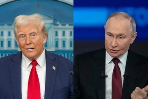 Tổng thống Mỹ Donald Trump và Tổng thống Nga Vladimir Putin. (Nguồn: THX/TTXVN)
