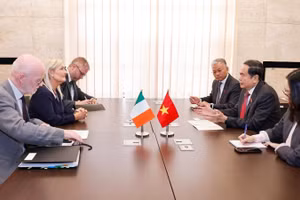 Chủ tịch Quốc hội Trần Thanh Mẫn gặp Chủ tịch Hạ viện Ireland Verona Murphy. (Ảnh: DOÃN TẤN/TTXVN)
