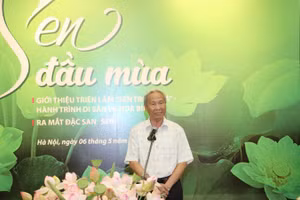Phó Giáo sư, Tiến sĩ Đỗ Văn Trụ, Chủ tịch Hội Di sản Văn hóa Việt Nam, phát biểu tại sự kiện.