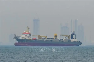 Tàu thương mại thả neo ngoài khơi Dubai, Các tiểu vương quốc Arab thống nhất, do gián đoạn hoạt động vận tải ở eo biển Hormuz, ngày 2/3/2026. (Ảnh: Anadolu Agency /TTXVN)