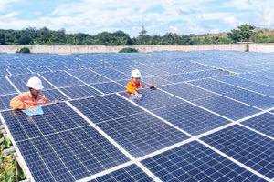 Lắp đặt điện mặt trời trên đảo Phú Quý để đáp ứng nhu cầu của người dân và dịch vụ du lịch.