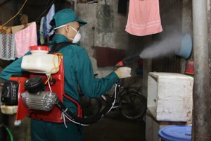 Ngành Y tế Hà Nội tổ chức phun hóa chất phòng, chống bệnh sốt xuất huyết tại cộng đồng.