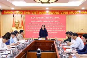 Đồng chí Bùi Thị Quỳnh Vân, Ủy viên Trung ương Đảng, Phó Trưởng ban Tổ chức Trung ương phát biểu chỉ đạo. (Ảnh: TTXVN)