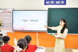 Giờ học tại Trường trung học cơ sở Minh Khai, Hà Nội. (Ảnh: THẾ ĐẠI)