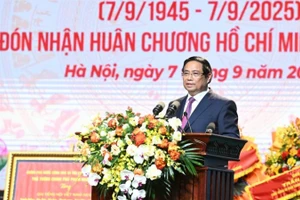 Thủ tướng Phạm Minh Chính phát biểu ý kiến tại Lễ kỷ niệm 80 năm Ngày thành lập Đài Tiếng nói Việt Nam. (Ảnh: TRẦN HẢI)