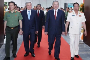 Tổng Bí thư Tô Lâm đến dự Lễ khánh thành công trình Trụ sở Bộ Công an. (Ảnh: THỐNG NHẤT-TTXVN)