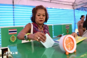 Cử tri Thái Lan bỏ phiếu trong cuộc tổng tuyển cử tại một điểm bầu cử ở Bangkok. (Nguồn: AFP/TTXVN)