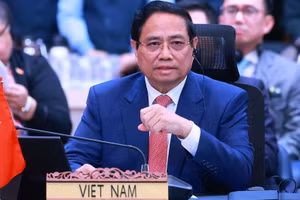 Thủ tướng Phạm Minh Chính tham dự và phát biểu tại Hội nghị Cấp cao ASEAN-Trung Quốc lần thứ 28. (Ảnh: DƯƠNG GIANG-TTXVN)