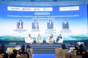 Quang cảnh Hội nghị Tài chính xanh Việt Nam 2026 với chủ đề “Nơi dòng vốn xanh kết nối cơ hội đầu tư”. (Ảnh: Ban tổ chức)