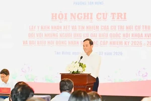 Đồng chí Trần Lưu Quang phát biểu tại hội nghị. (Ảnh: VIỆT DŨNG)