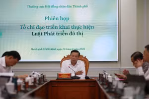 Đồng chí Nguyễn Văn Thọ, Ủy viên Ban Thường vụ Thành ủy, Phó Chủ tịch Thường trực Hội đồng nhân dân Thành phố Hồ Chí Minh chủ trì hội nghị.