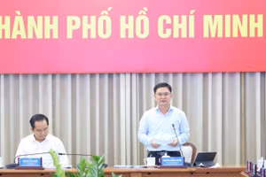 Đồng chí Nguyễn Mạnh Cường, Ủy viên Dự khuyết Trung ương Đảng, Phó Chủ tịch Ủy ban nhân dân thành phố phát biểu tại hội thảo.