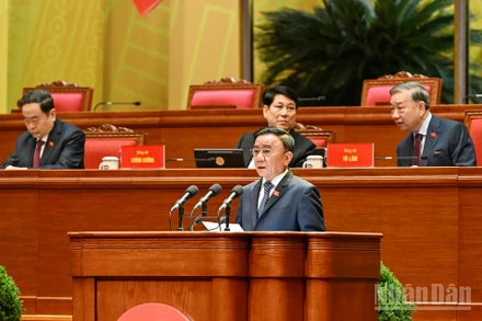 Đồng chí Trần Cẩm Tú, Ủy viên Bộ Chính trị, Thường trực Ban Bí thư, Trưởng Tiểu ban Tổ chức phục vụ Đại hội XIV của Đảng. (Ảnh: ĐĂNG KHOA)