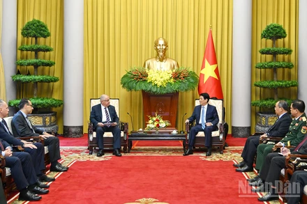 Chủ tịch nước Lương Cường tiếp Bộ trưởng Quốc phòng Thổ Nhĩ Kỳ Yasar Guler.